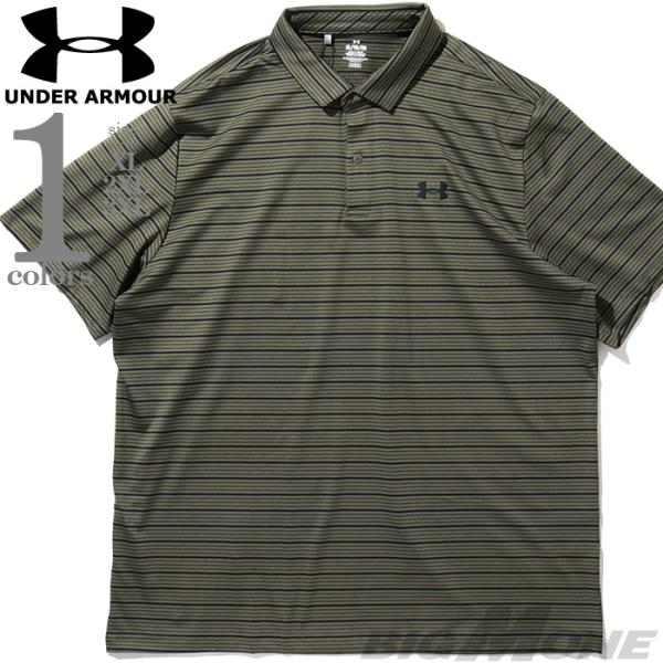 大きいサイズ メンズ UNDER ARMOUR アンダーアーマー ボーダー柄 半袖 ポロシャツ US...