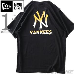 大きいサイズ メンズ NEW ERA ニューエラ MLBドリップロゴ バックプリント 半袖 Tシャツ ニューヨークヤンキース YANKEES USA直輸入 60332179｜bmo