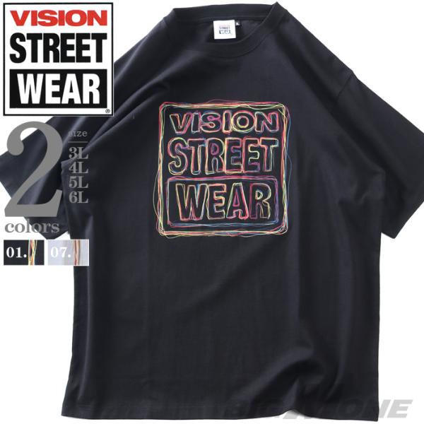 大きいサイズ メンズ VISION STREET WEAR ネオンロゴ 半袖 Tシャツ 春夏新作 6...