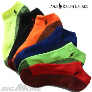 大きいサイズ メンズ POLO RALPH LAUREN ポロ ラルフローレン ワンポイント アンクル丈ソックス 6足セット USA直輸入 827087pk｜bmo