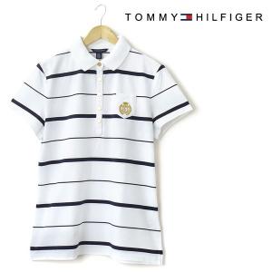 大きいサイズ レディース XL XXL TOMMY HILFIGER(トミー ヒルフィガー) 半袖ボーダーポロシャツ ホワイト USA直輸入 87610485-100 lof｜bmo