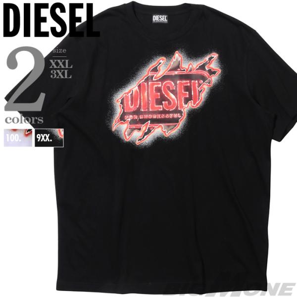 大きいサイズ メンズ DIESEL ディーゼル プリント 半袖 Tシャツ 直輸入品 a09754-0...