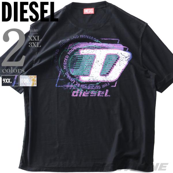 大きいサイズ メンズ DIESEL ディーゼル プリント 半袖 Tシャツ T-ADJUST-R11 ...