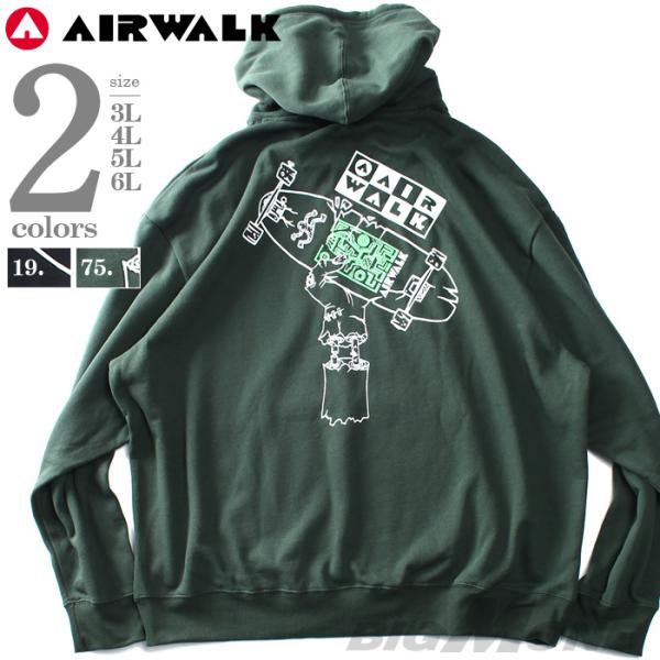大きいサイズ メンズ AIRWALK エアウォーク プリント プルオーバー パーカー awm2330...