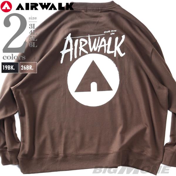 大きいサイズ メンズ AIRWALK エアウォーク プリント トレーナー awm53308az