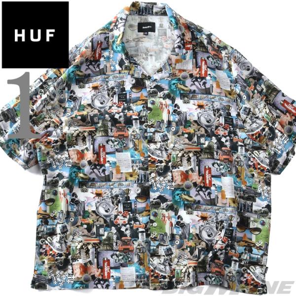 大きいサイズ メンズ HUF ハフ 総柄 半袖 シャツ FROM THE ROAD SS RESOR...