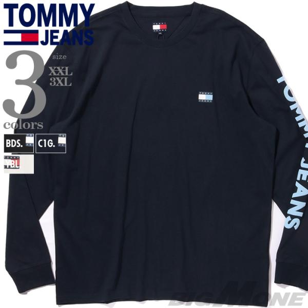大きいサイズ メンズ TOMMY JEANS トミージーンズ ロング Tシャツ USA直輸入 dm0...