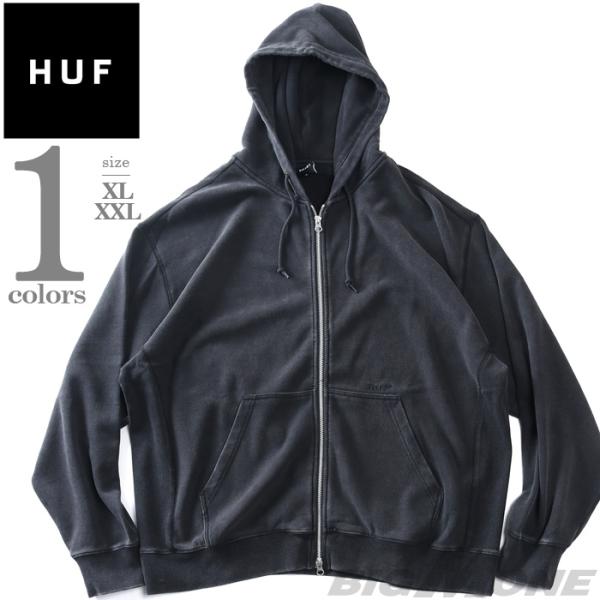 大きいサイズ メンズ HUF ハフ ウォッシュ加工 フルジップ パーカー PACIFIC WASH ...