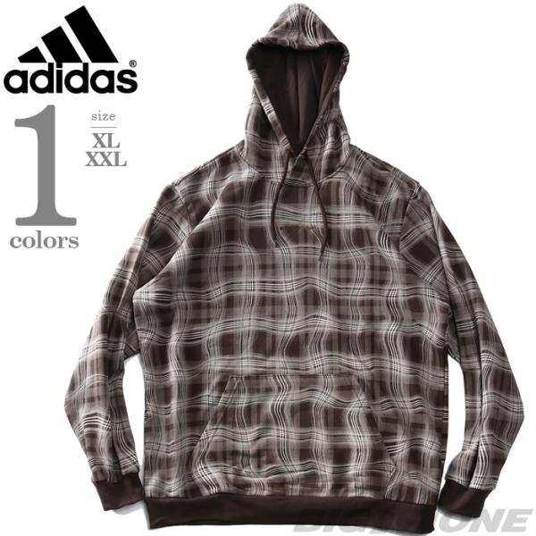 大きいサイズ メンズ ADIDAS アディダス チャック柄 プルオーバー パーカー USA直輸入 h...