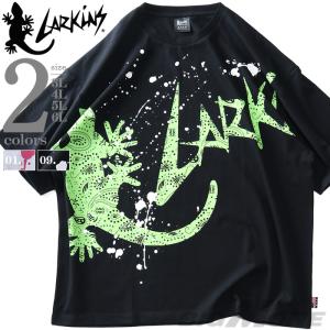 大きいサイズ メンズ LARKiNS ラーキンス スプラッシュ デカロゴ 半袖 Tシャツ 春夏新作 le072-224｜bmo