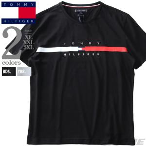 大きいサイズ メンズ TOMMY HILFIGER トミーヒルフィガー ロゴ プリント 半袖 Tシャ...