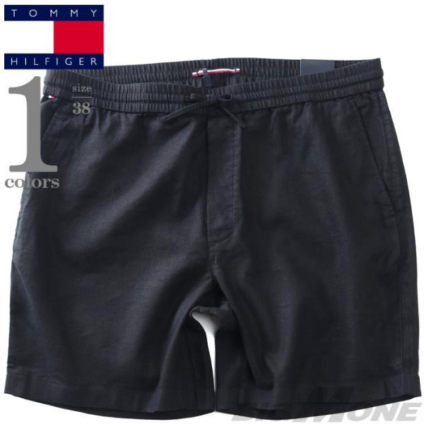 大きいサイズ メンズ TOMMY HILFIGER トミーヒルフィガー 麻混 無地 ショートパンツ ...