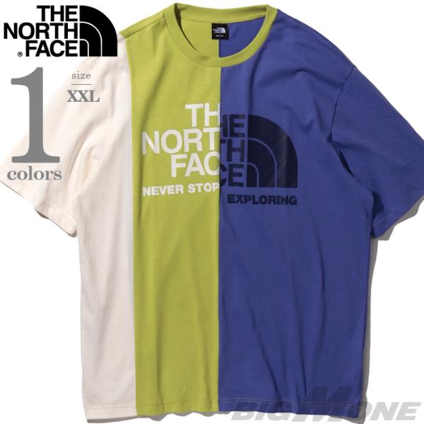 大きいサイズ メンズ THE NORTH FACE ノースフェイス プリント 切替 半袖 Tシャツ ...