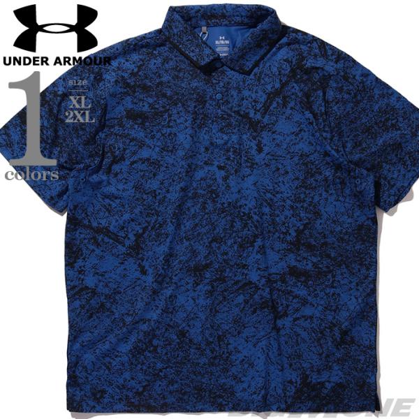 大きいサイズ メンズ UNDER ARMOUR アンダーアーマー 総柄 半袖 ゴルフ ポロシャツ U...