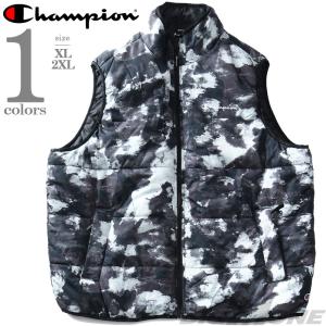 大きいサイズ メンズ Champion チャンピオン 総柄 中綿 ベスト AOP PUFFER VEST USA直輸入 v4729-awqr｜bmo