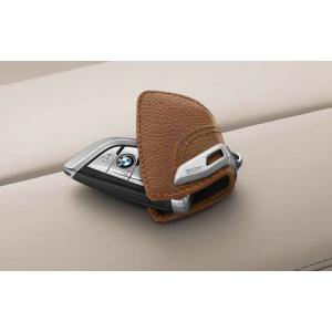 BMW 純正 レザー キーケース サドル ブラウン キーホルダー スマートキーケース キーカバー G系 F40 F45 F46 F48 F39 F15 F85 F16 F86｜BMモーターパーツ