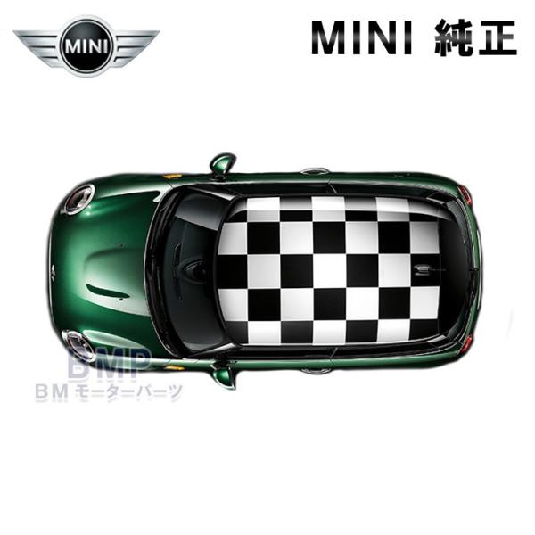 BMW MINI 純正 F56 3 DOOR用 ルーフ ステッカー CHEQUERED FLAG ブ...