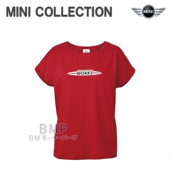 BMW 純正 MINI COLLECTION JCWロゴTシャツ チリレッド レディース