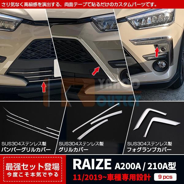 セット割 ライズ RAIZE A200A/210A型 2019年 フロントバンパーグリルカバー ＆ ...