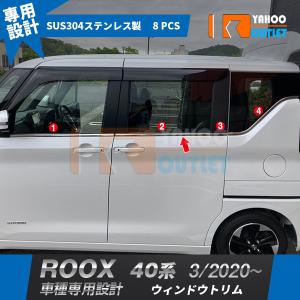 大放出セール 大人気 日産 ルークス 40系 2020年3月〜 ウィンドウトリム ウェザーストリップモール ガーニッシュ ステンレス製 鏡面 カスタム パーツ 8P 5306