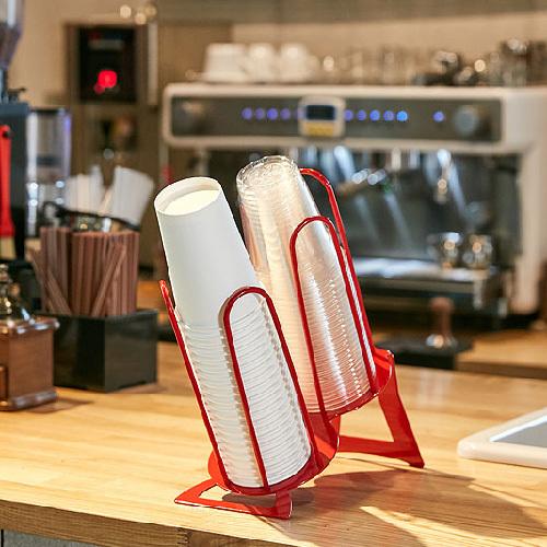 紙コップ テイクアウト おしゃれ クリアカップ カフェグッズ ディスペンサー アイアンカップ＆リード...