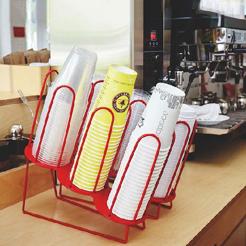 紙コップ テイクアウト おしゃれ クリアカップ カフェグッズ ディスペンサー アイアンカップ＆リード...