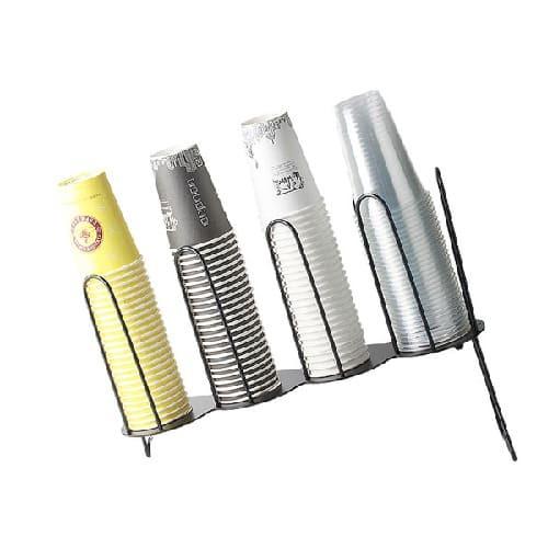 紙コップ テイクアウト おしゃれ クリアカップ カフェグッズ ディスペンサー アイアンカップ＆リード...