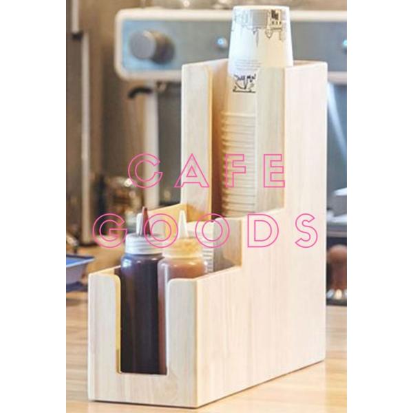 紙コップ テイクアウト おしゃれ クリアカップ カフェグッズ ディスペンサー ウッドレゴ 3口用 C...