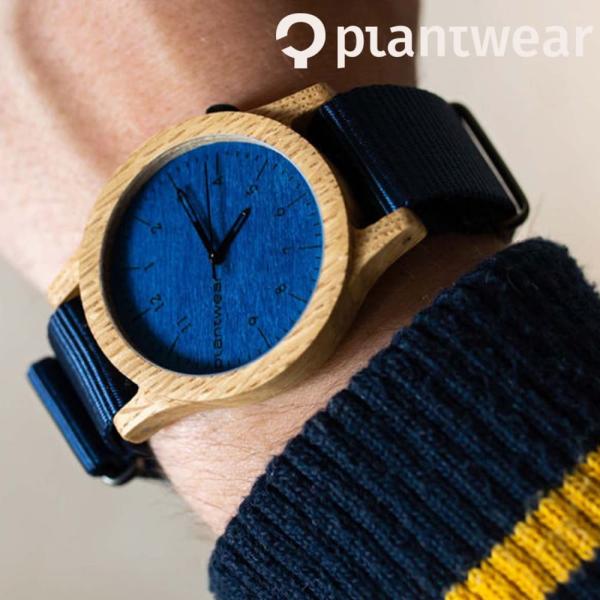 木製腕時計 メンズ レディース plantwear Heritageシリーズ Blue Editio...