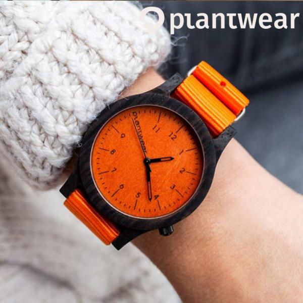 木製腕時計 メンズ レディース plantwear Heritageシリーズ Orange Edit...