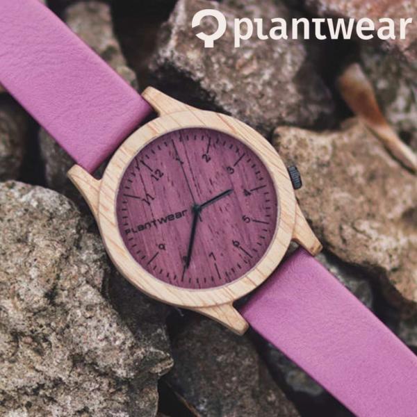 木製腕時計 メンズ レディース plantwear Heritageシリーズ Pink Editio...