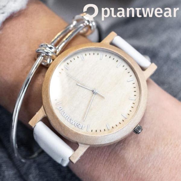 木製腕時計 レディース plantwear Lark Slimシリーズ Slim White おしゃ...