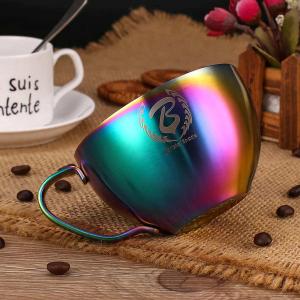 カフェラテアートカップ 250ml 個性的な色彩 ステインレス・スチールコーヒーカップ｜bmt-store