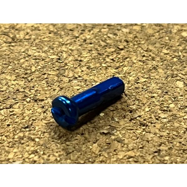 自転車　スポークニップル アルミ　ロング　#14G 50個入り　ブルー　送料無料　