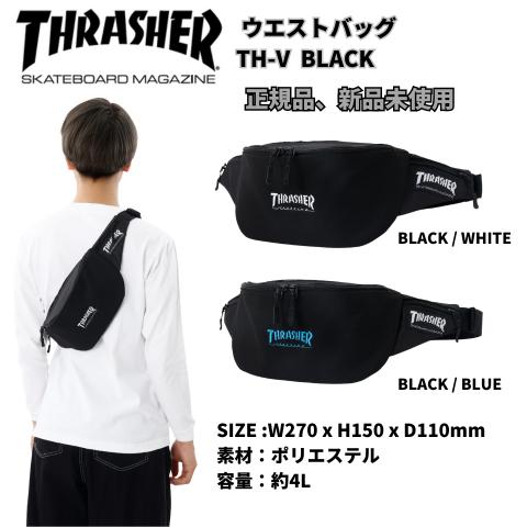 【10%OFF】THRASHER TH-V ウエストバッグ 4L ユニセックス BLACK　US表す...