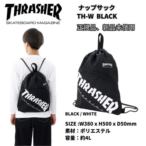 【10%OFF】THRASHER TH-W ナップサック 4L ユニセックス BLACK　US表する...