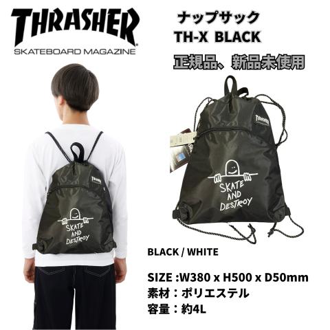 【10%OFF】THRASHER TH-X ナップサック 4L ユニセックス BLACK　US表する...