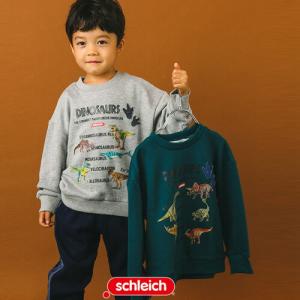 恐竜 図鑑 ロゴ プリント トレーナー 子供服 男の子 BEBE bebe ベベ eab キッズ ジュニア カジュアル トップス 秋冬 1807