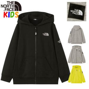 ノースフェイス キッズ パーカー 100-150cm North Face スクエアロゴフルジップ 速乾消臭 簡単ファスナー 男の子用女の子用 長袖 無地 防寒 アウター｜bnc2