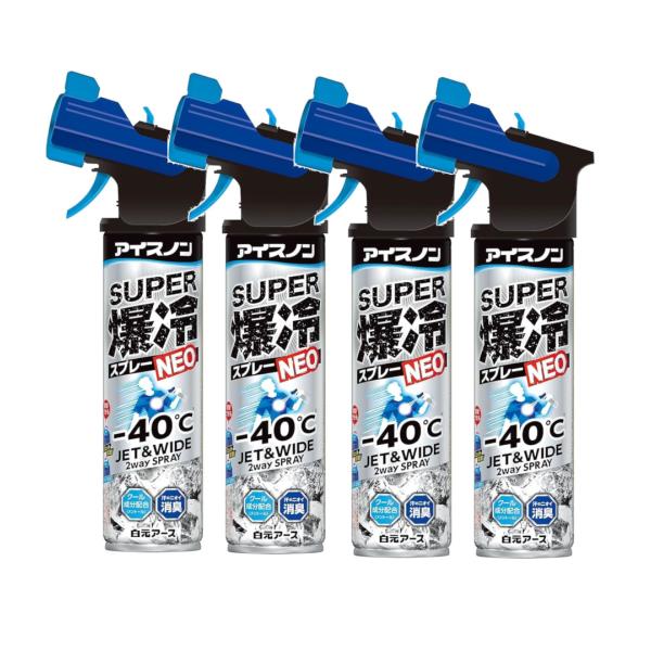 アイスノン スーパー爆冷スプレー NEO 280ml×4【4個セット】送料無料 冷却スプレー 冷感 ...