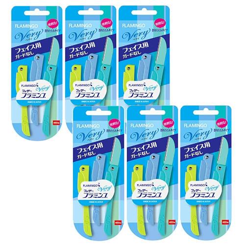 フェザー安全剃刀 フラミンゴ ベリィ（フェイス用） ３本×6【6個セット】【ネコポス】 剃刀 カミソ...
