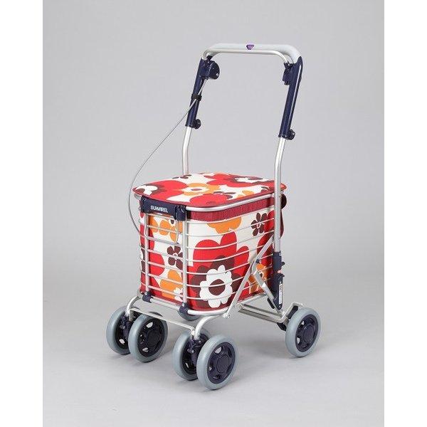 送料無料 ユーバ産業 スワレル / AS-0275　花柄レッド 敬老の日 お買いものカート プレゼン...