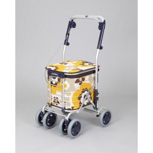 ユーバ産業 ブレーキ付 アルミワイヤーカート 花柄 花柄青 代引