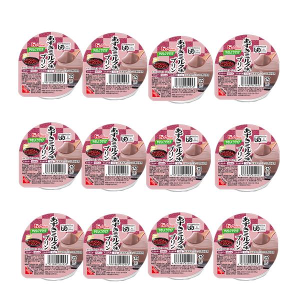 ハウス ギャバン やさしくラクケア 和風デザート あずきミルクプリン 63g×12個【12個セット】...