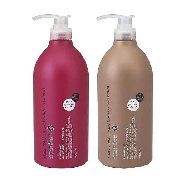 サロンリンク アミノダメージリペア椿 シャンプー&amp;コンディショナー 1000ml 各1ずつ【2種セッ...