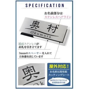 表札 戸建 ステンレス おしゃれ サイズ 7種...の詳細画像3