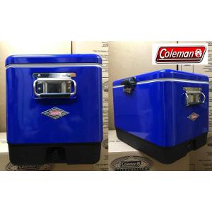 Coleman コールマン クーラーボックス 日本未発売品 激レア 54QT STEEL BELTED COOLER BLUE スチールベルトクーラー｜boardcooker