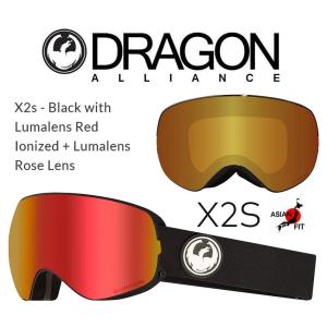 DRAGON ASIAN-FIT 2020 ドラゴン ゴーグル GOGGLE X2s BLACK RED LUMALENS｜boardcooker