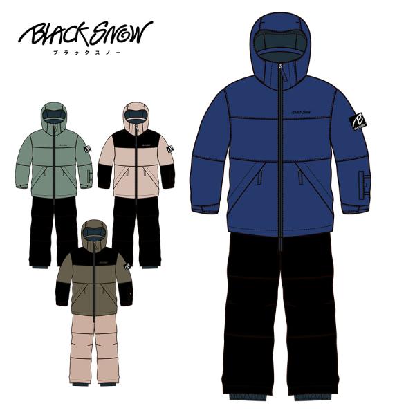 スノーボードウェア キッズ ジュニア 上下セット スノボウェア スキーウェア BLACKSNOW ブ...