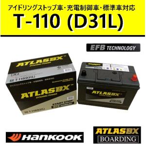 アトラスバッテリー T110L 【2個セット】D31L ハンコック 95D31L 105D31L 115D31L アイドリングストップ車 　送料無料　初期充電済